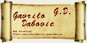 Gavrilo Dabović vizit kartica